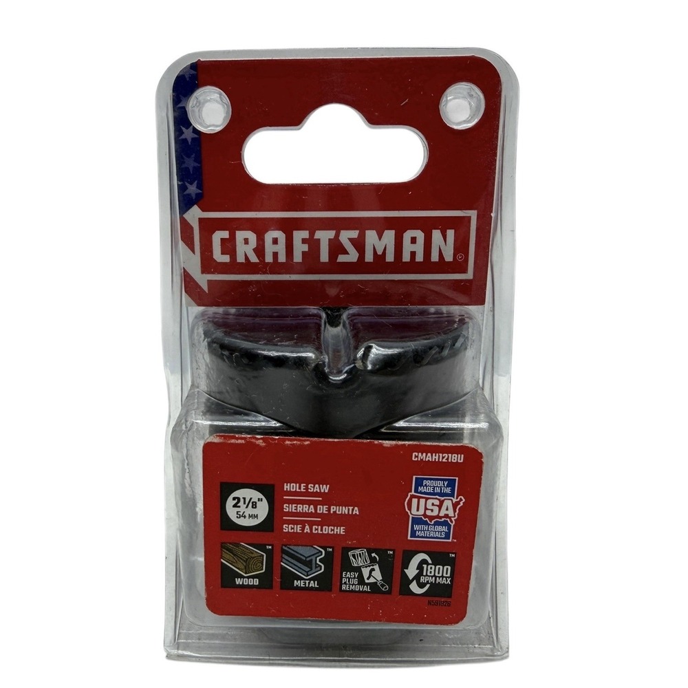 ***NEW*** CRAFTSMAN Bi-Metal Non-Arbored Hole‎ Saw Size 2 1/8" CMAH1218U